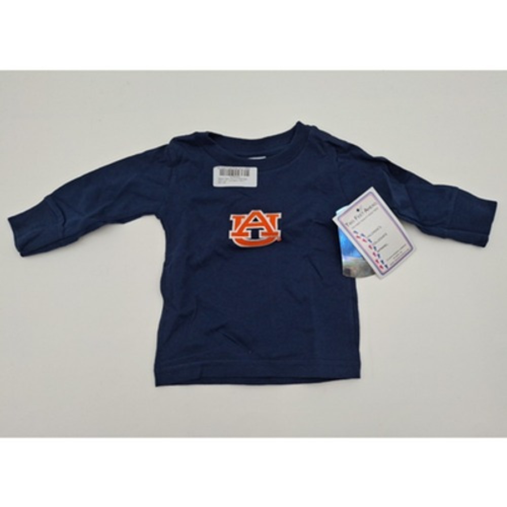 Auburn Tigers Two Feet Ahead Infant Long Sleeve Cotton T-Shirt Navy Blue 6M